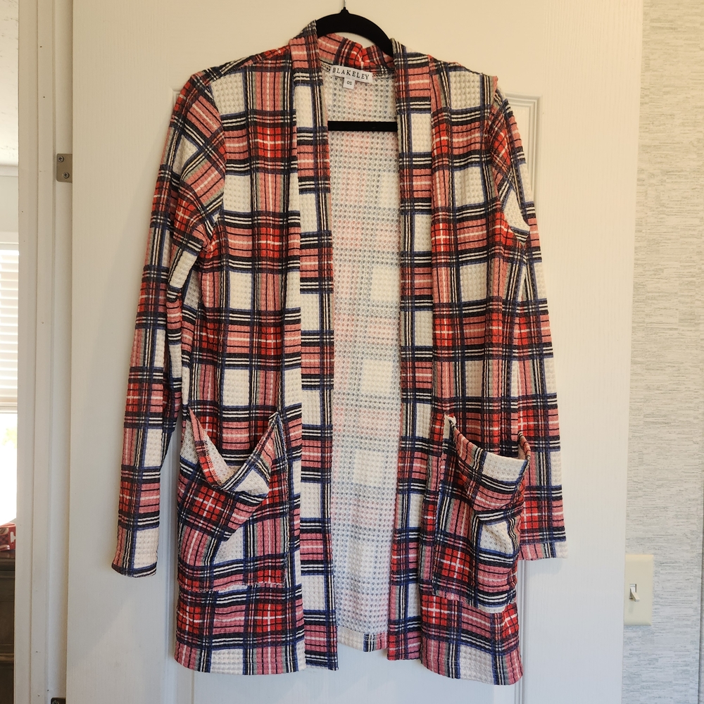 Blakeley Designs Women's Plaid Cardigan Sweater One Size BNWOT